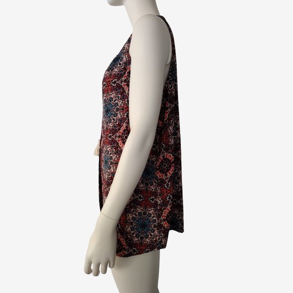 Stoosh Multicolored Lightweight Sleeveless Rayon Split Neck Blouse Size L - Picture 5 of 11